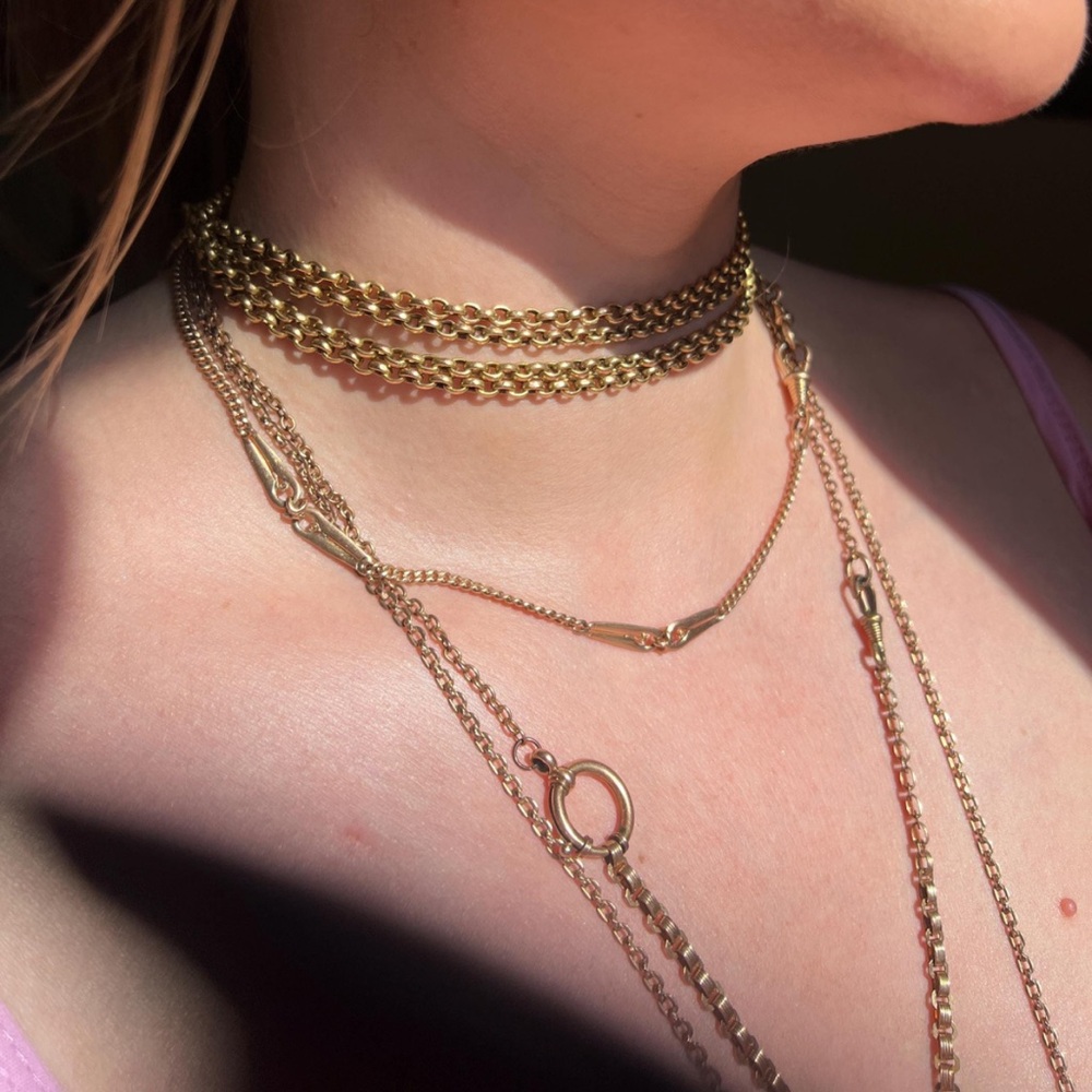 Three Victorian Gold Filled Chains - image 1